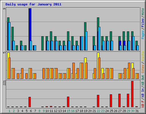 Daily usage for January 2011