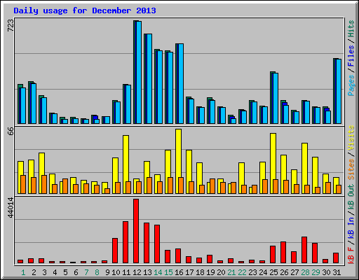 Daily usage for December 2013