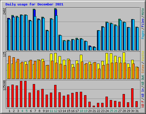 Daily usage for December 2021