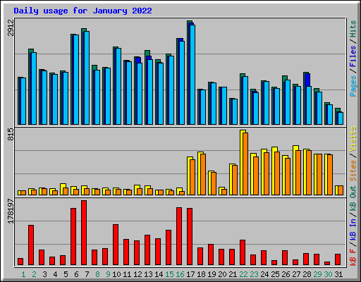 Daily usage for January 2022