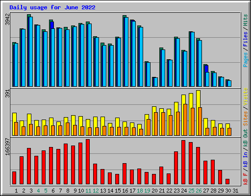 Daily usage for June 2022