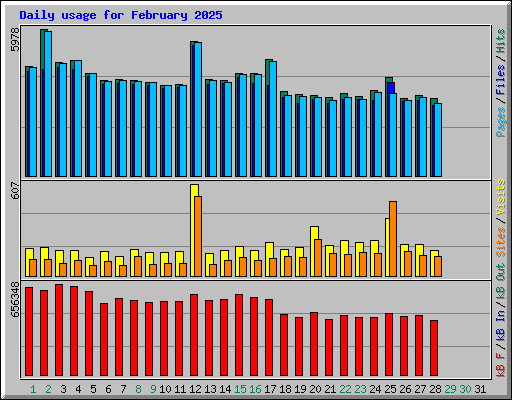 Daily usage for February 2025
