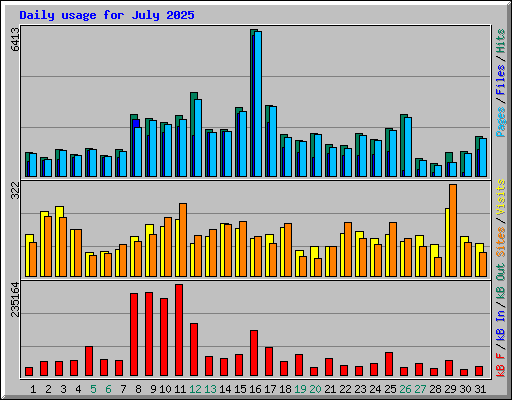 Daily usage for July 2025