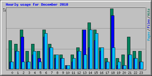 Hourly usage for December 2010