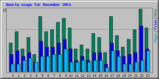 Hourly usage for December 2011