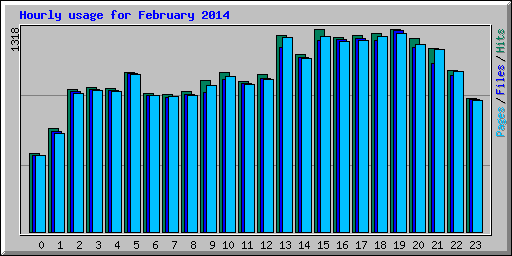 Hourly usage for February 2014