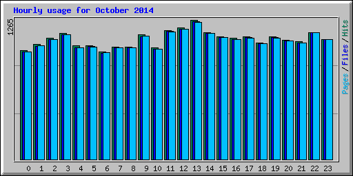 Hourly usage for October 2014