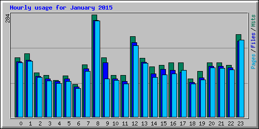 Hourly usage for January 2015
