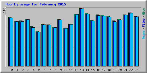 Hourly usage for February 2015