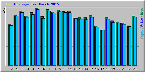Hourly usage for March 2015