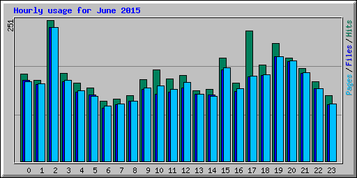 Hourly usage for June 2015
