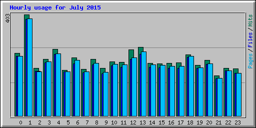 Hourly usage for July 2015