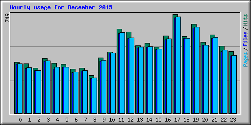 Hourly usage for December 2015