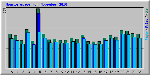 Hourly usage for November 2016