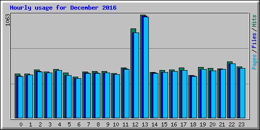 Hourly usage for December 2016