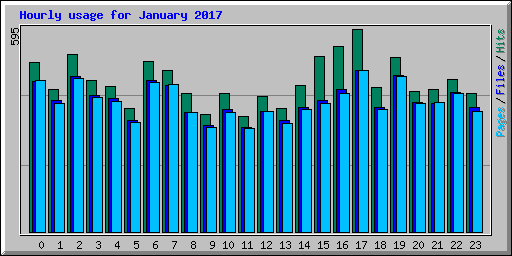 Hourly usage for January 2017
