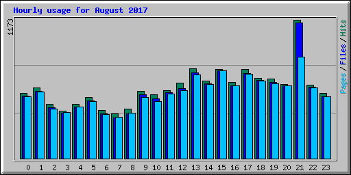 Hourly usage for August 2017