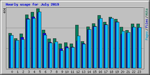 Hourly usage for July 2019