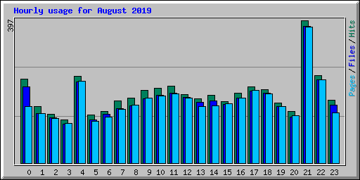 Hourly usage for August 2019