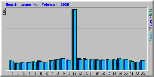 Hourly usage for February 2020