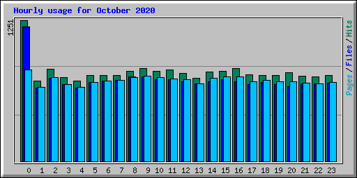 Hourly usage for October 2020