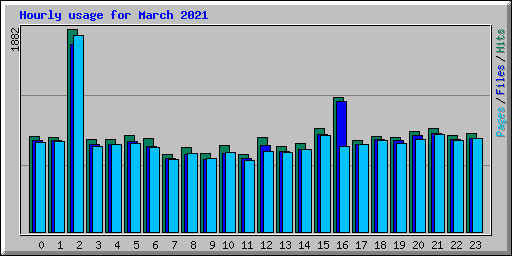 Hourly usage for March 2021