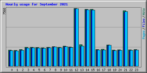 Hourly usage for September 2021