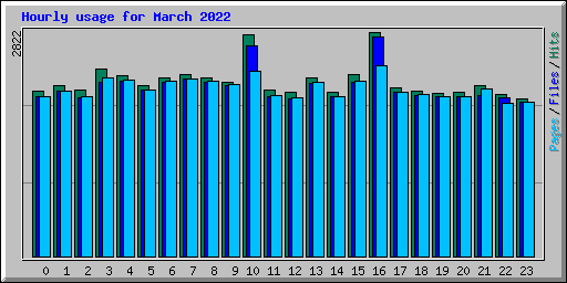 Hourly usage for March 2022