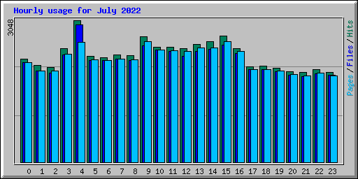 Hourly usage for July 2022