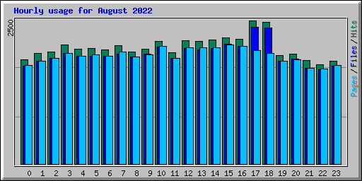 Hourly usage for August 2022