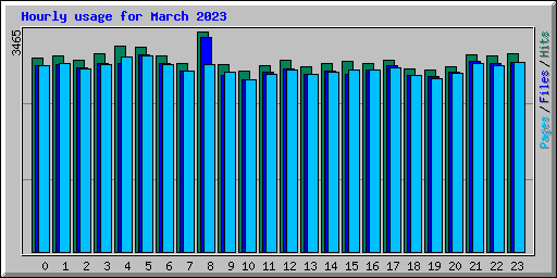 Hourly usage for March 2023