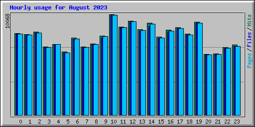 Hourly usage for August 2023