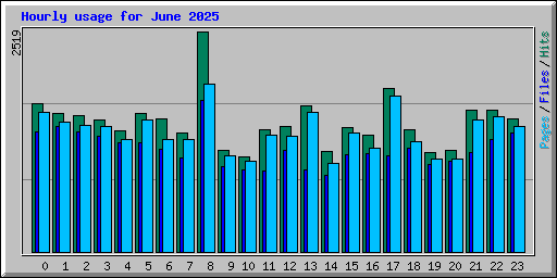 Hourly usage for June 2025