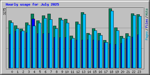 Hourly usage for July 2025